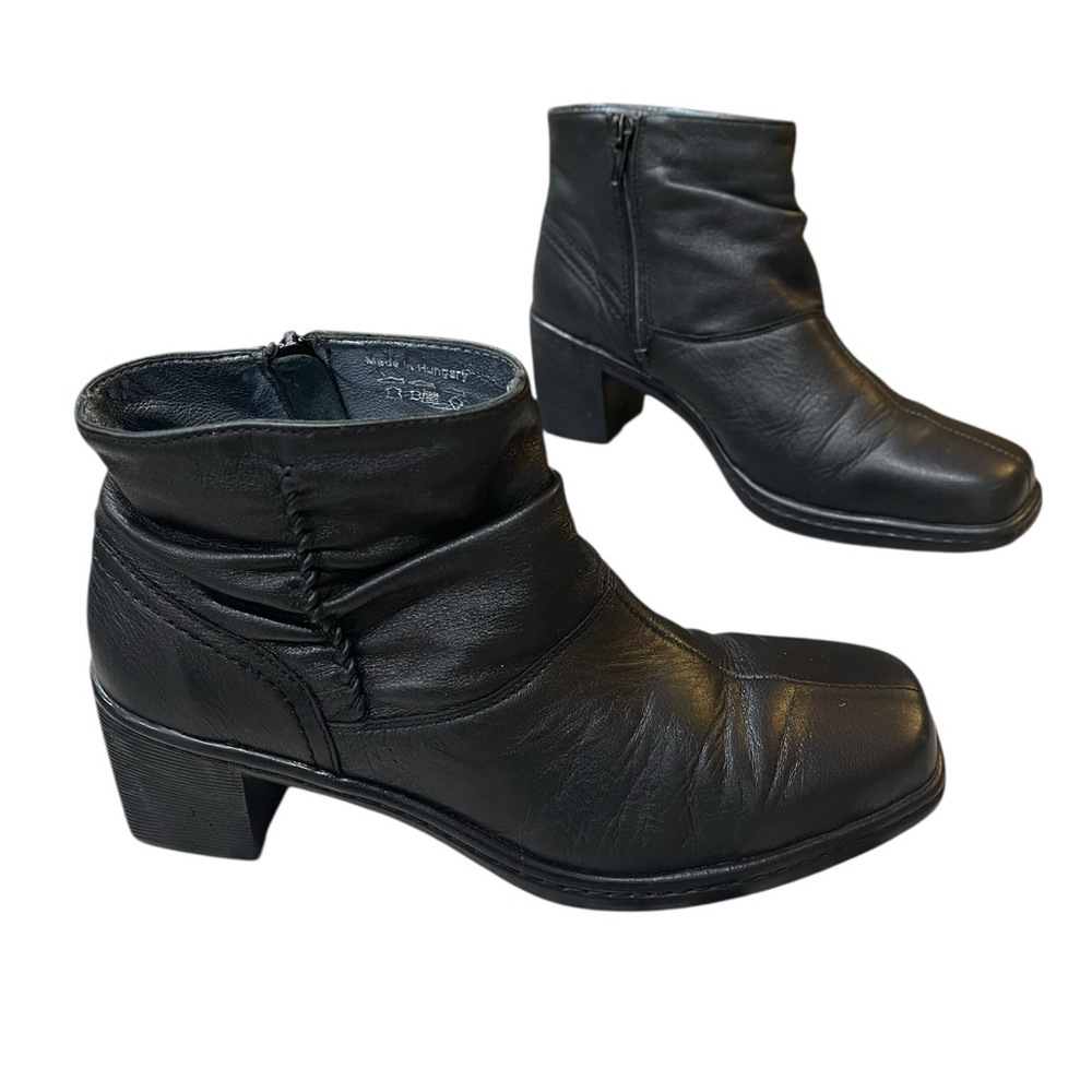 Josef Seibel Black Leather Ankle Boots